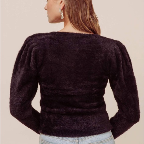NWOT ASTR Stretchy black fuzzy sweater - Picture 8 of 12